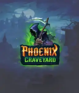 An immersive view of ELK Studios' Phoenix Graveyard slot, with its hauntingly beautiful graveyard and phoenix symbols. The visual highlights the slot's unique expanding reel feature, enhanced by its stunning symbols and dark theme. It vividly depicts the game's theme of rebirth and immortality, making it enticing for those fascinated by the supernatural.