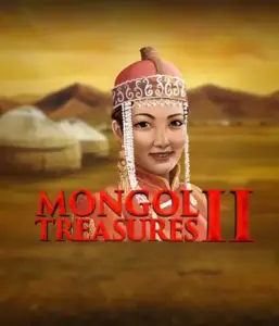 Explore the vibrant culture of Mongolia with the Mongol Treasures 2 game by Endorphina, featuring a beautiful Mongolian woman dressed in traditional attire against a golden Mongolian steppe backdrop. This graphic captures the essence of Mongolian tradition, delivering a unique cultural journey. 